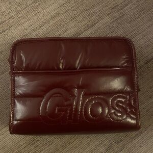 Glossier Glossy Maroon Cosmetic Bag